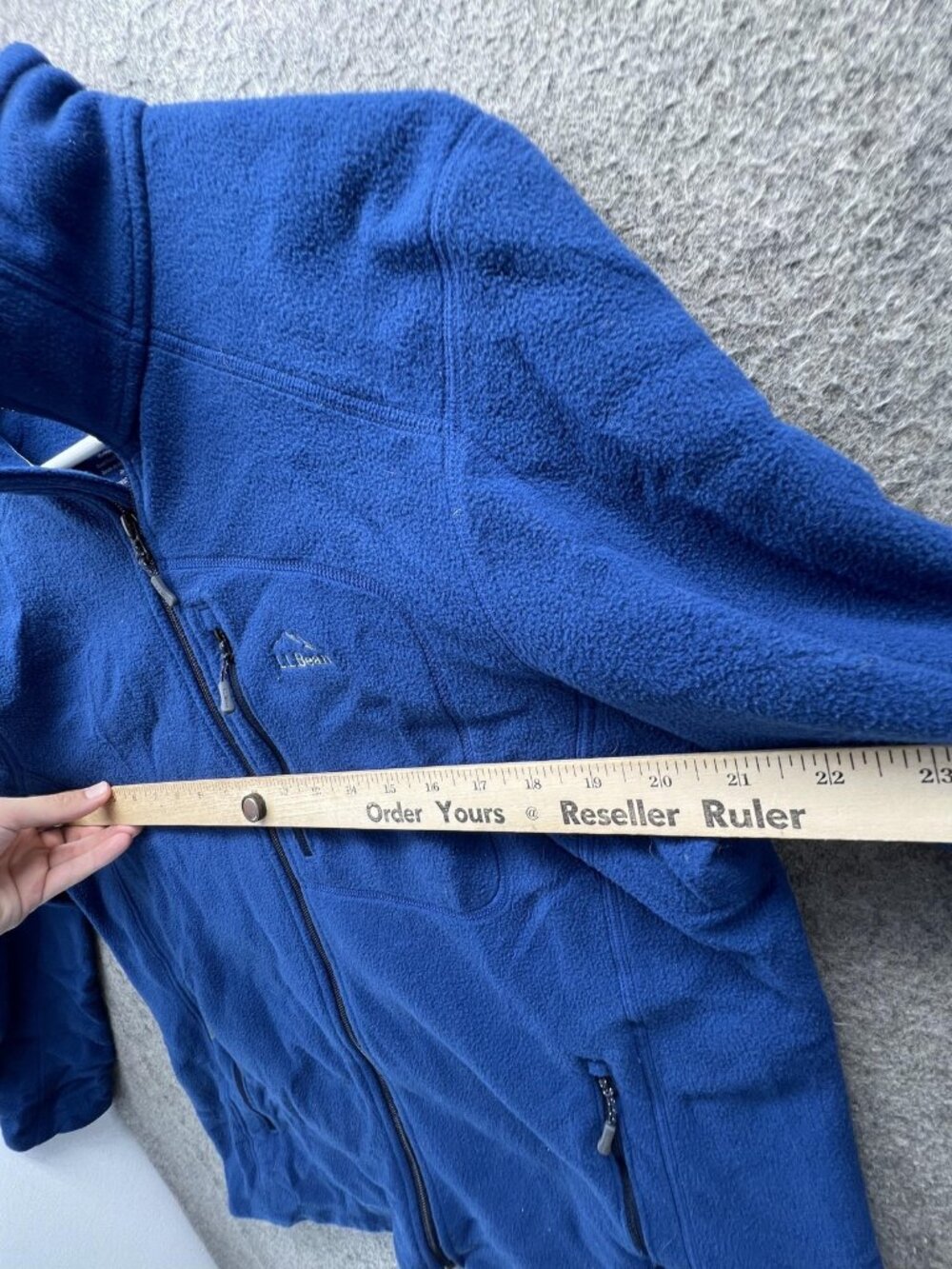 L.L.Bean Jacket Mens Medium Blue Mountain Trail Fleece Full Zip Outdoor Winter - Picture 4 of 11